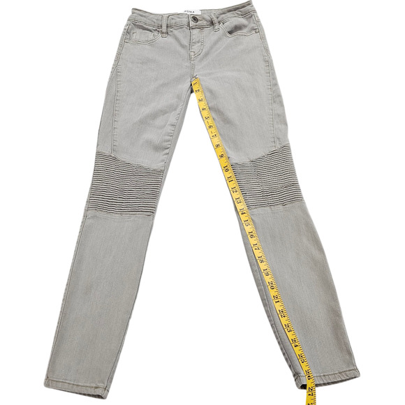 Pistola Jeans Womens Size 26 Gray Audrey Moto Skinny Stretch Light Wash - Picture 13 of 14